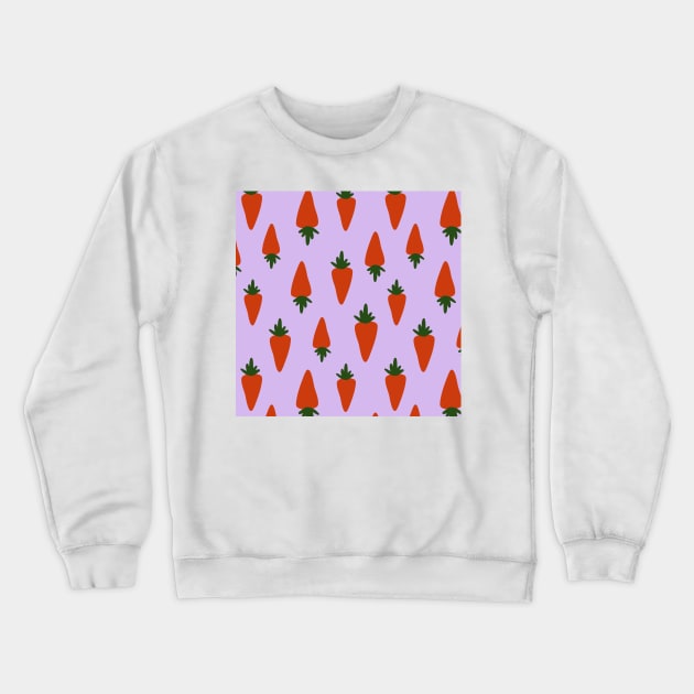 carrot pattern in purple background Crewneck Sweatshirt by bigmomentsdesign